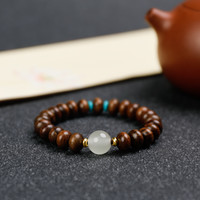 今夕缅甸花梨木手串男女手链绕指柔夜光珠单圈文玩新年 花梨木手串