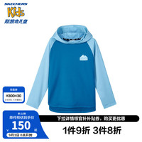 Skechers斯凯奇儿童速干衣春秋季新款针织套头连帽插肩袖儿童上衣P324B075