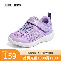 斯凯奇（Skechers）夏季童鞋女童休闲学步鞋小童魔术贴303210N 紫色/浅蓝色/PRLB 24码