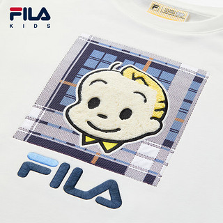 FILA KIDSx原田治联名系列斐乐童装儿童卫衣2024秋冬男童上衣 云菇白-WT 170cm