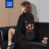 唐狮 TONLION卫衣女2024早秋新款女连帽后背图案印花卫衣