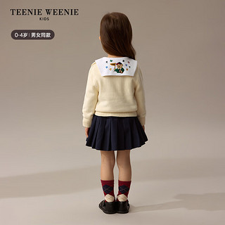 Teenie Weenie Kids小熊童装24秋冬男女宝宝纯棉圆领套头毛衣 象牙白 110cm