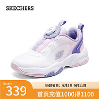 斯凯奇（Skechers）大童旋钮扣运动休闲鞋子319037L 白色/多彩色/WMLT WPR/WPR 39码