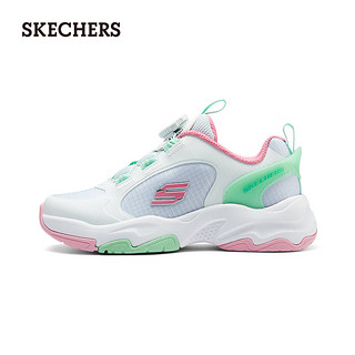 斯凯奇（Skechers）大童旋钮扣运动休闲鞋子319037L 白色/多彩色/WMLT 30码