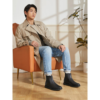 Clarks 其乐 Novajoy系列 男士秋冬经典光面轻盈切尔西短靴 2617986 黑色 42.5