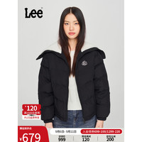 李 Lee24秋冬舒适版仿羊羔毛水手领黑色女夹棉外套LWT0089065UK 黑色 M