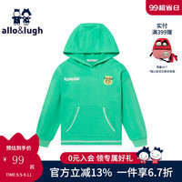 allo&lugh阿路和如童装儿童男童卫衣长袖连帽时髦帅气运动上衣 绿色 105cm