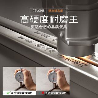 双枪 SUNCHA钛净化不锈钢筷子 家用高档抗菌防霉金属筷防烫餐具套装双装