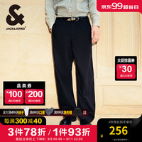 杰克·琼斯(JACK&JONES)男装秋冬新款纯棉直筒休闲裤男潮流弯刀裤男士香蕉裤显腿长裤子 E