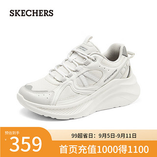 斯凯奇（Skechers）2024夏季女增高厚底运动鞋时尚百搭 灰色/GRY 38.5