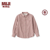 无印良品（MUJI）大童 法兰绒 长袖衬衫 儿童衬衣童装男童女童 CB1KKA4A 烟熏粉色格纹 130/64A