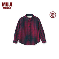 无印良品（MUJI）大童 法兰绒 长袖衬衫 儿童衬衣童装男童女童 CB1KKA4A 红色格纹 130/64A