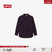 Levi's李维斯24早秋男士直筒格子拼色灯绒芯衬衫 紫色 XL