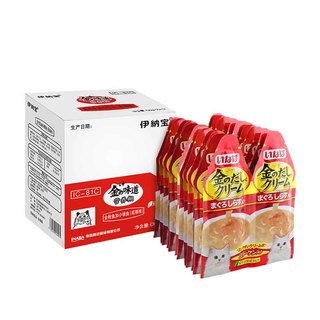 伊纳宝（INABA）营养糊猫条猫零食湿粮 30g*2*12支 金枪鱼添加小银鱼