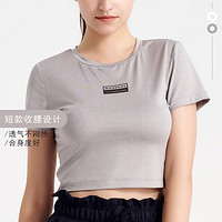 WANDOAK 运动上衣女休闲健身服训练跑步运动T恤透气瑜伽服