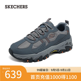 斯凯奇（Skechers）男鞋时尚休闲老爹鞋复古户外鞋237420 炭灰色/红色/CCRD 43