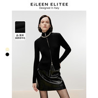 朗姿欧洲EiLEEN ELITEE纯羊毛针织衫2024冬新款高级感毛衣外套女