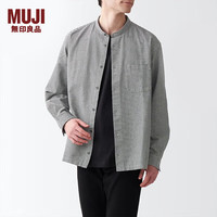 無印良品 MUJI 無印良品 男式 棉水洗牛津 立领衬衫 纯棉全棉 ACA40C2S 白色格纹 XL 180/104A