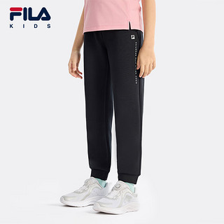 FILA 斐乐童装儿童运动套装2024秋冬女大童训练T恤上衣裤子 玉石白-FWT 130cm