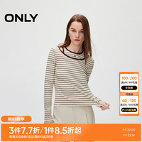 ONLY2024秋季新款简约百搭气质假两件修身圆领针织衫女|124324007 H