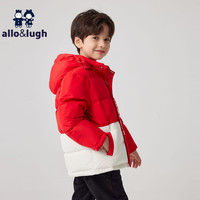 allo&lugh阿路和如冬季加厚连帽儿童男童羽绒服萌趣可爱保暖羽绒服棉服 红色 105cm