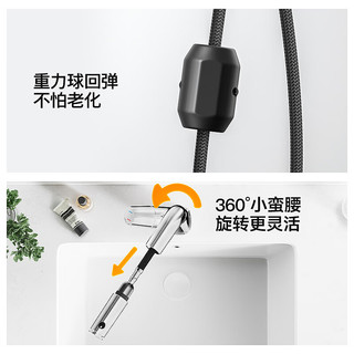 小沐Tiny mu面盆洗脸手升降抽拉冷热双控生间洗手盆浴室水龙头 升降抽拉丨银色丨送冷热水管