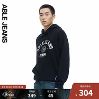 ABLE JEANS 24冬季美式复古连帽卫衣888066 黑色 XL