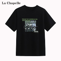 La Chapelle 短袖T恤女2024夏季新款简约百搭圆领宽松显瘦白色上衣女