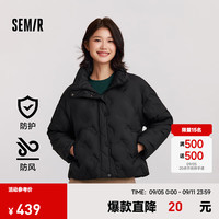 森马 Semir[商场同款]羽绒服女薄款千鸟格宽松2024新款防水防风立领冬装
