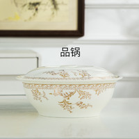 煜乾 骨瓷大汤碗  汤锅  9英寸带盖品锅 景德镇陶瓷盆子器 汤盆家用