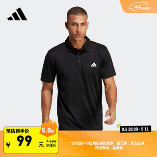 adidas 阿迪达斯 速干网球运动翻领短袖POLO衫男装夏季阿迪达斯官方 黑色 S