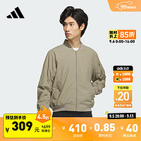 adidas 阿迪达斯 休闲简约舒适飞行员夹克外套男装秋季阿迪达斯官方轻运动 土褐色 L