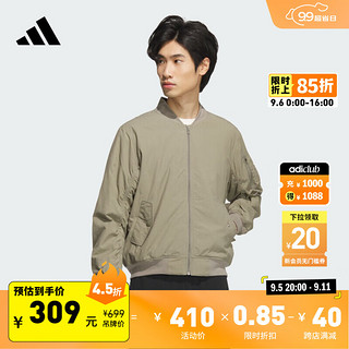 adidas 阿迪达斯 休闲简约舒适飞行员夹克外套男装秋季阿迪达斯官方轻运动 土褐色 L