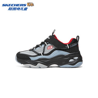 斯凯奇（Skechers）童鞋2024年男童撞色运动鞋大童405210L 黑色/多彩色/BKMT 33码