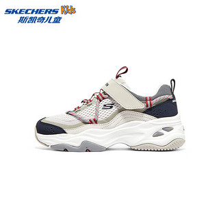 斯凯奇（Skechers）童鞋2024年男童撞色运动鞋大童405210L 白色/海军蓝/红色/WNVR 30码