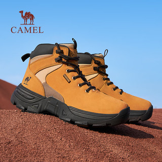 骆驼（CAMEL）【指南针】户外徒步鞋2024冬季厚底耐磨时尚拼接帮面工装男鞋 G14W171676 大地黄/黑 39