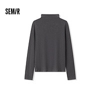 森马（Semir）长袖T恤女发热抗菌纯色2024冬修身套头衫百搭 深花灰00122 XXL 175/96A