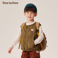 PawinPaw卡通小熊童装2024年秋冬男女童舒适梭织马甲时尚百搭 Green绿色/40 90cm