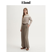 ELAND衣恋基础款微宽松条纹T恤百搭美式学院风上衣2024早春 棕色(85)Brown M/165