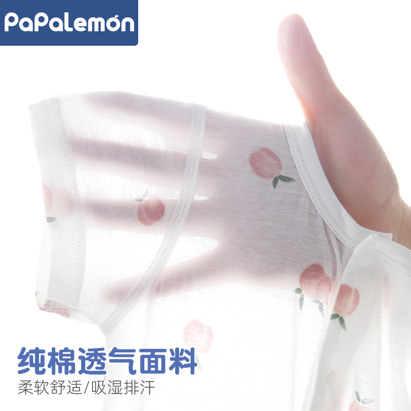 【冰蚕棉】婴儿连体衣夏季新生儿衣服纯棉女宝宝短袖哈衣可爱爬服