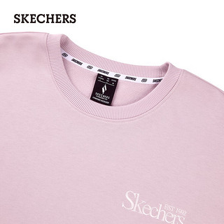 斯凯奇（Skechers）2024男女针织套头卫衣松弛感落肩L324U107 香芋粉/04QT L