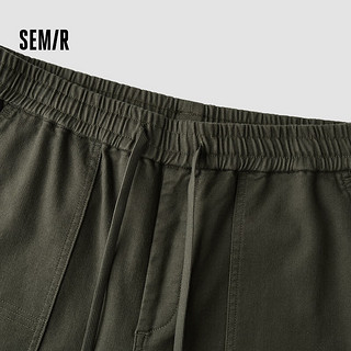 森马（Semir）休闲裤男2024冬季时尚工装裤宽松束脚裤子抽绳 军绿A41622 180/84A/XL