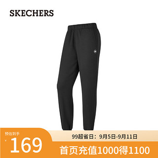 斯凯奇（Skechers）男女款针织长裤P424W156 碳黑/0018 L