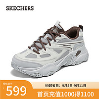 斯凯奇（Skechers）男鞋舒适休闲低帮鞋透气时尚百搭运动232492 灰色/黑色/GYBR 39.5