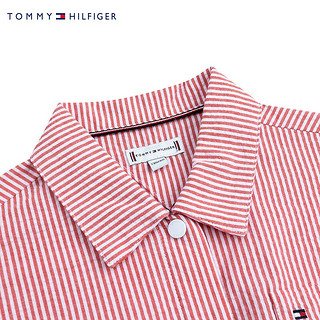 TOMMY HILFIGER汤米童装儿童夏装女童条纹短袖连衣裙公主裙 烈焰红 130/64