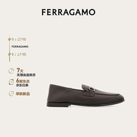菲拉格慕（Ferragamo）男士咖啡色Gancini扣饰莫卡辛鞋 0776753_3E _ 85/43码