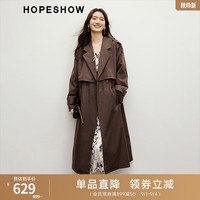 红袖超好看风衣秋季2024新款女装系带落肩平驳领高级大气宽松显瘦外套 红咖159