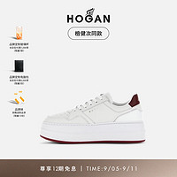 HOGAN【檀健次同款】HOGAN女鞋2024Skyscraper系列H670增高厚底鞋 白/红 女款 38