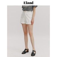 ELAND衣恋牛仔短裤女卷边裤脚收腰直筒裤2024夏 象牙白/白色(39)Ivory S/160