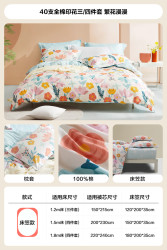 LOVO 乐蜗家纺 乐蜗 家纺床上用品全棉四件套纯棉被套三件套床单床笠